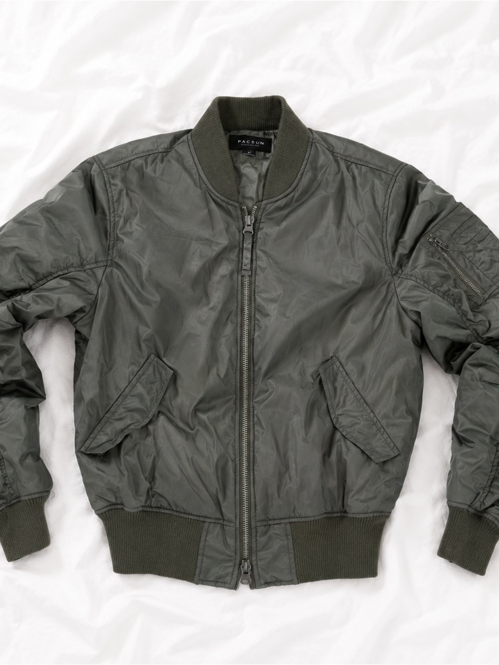 PacSun Men's Olive Green Bomber Jacket